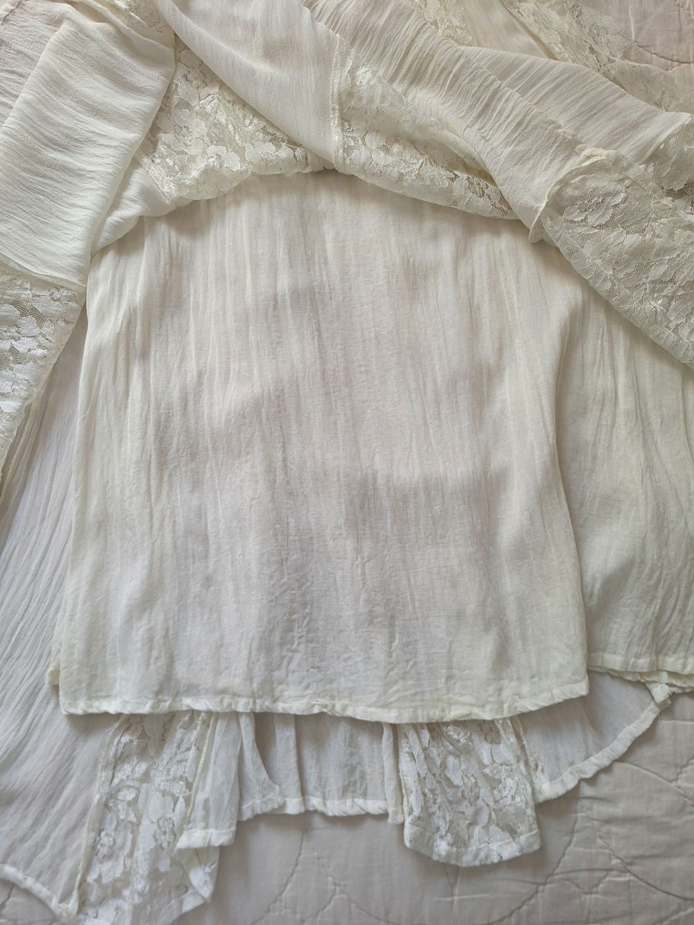 Vintage-Inspired Lace Wedding Dress | Ivory Boho Bridal Maxi | Flowing A-Line - Picture 3 of 8